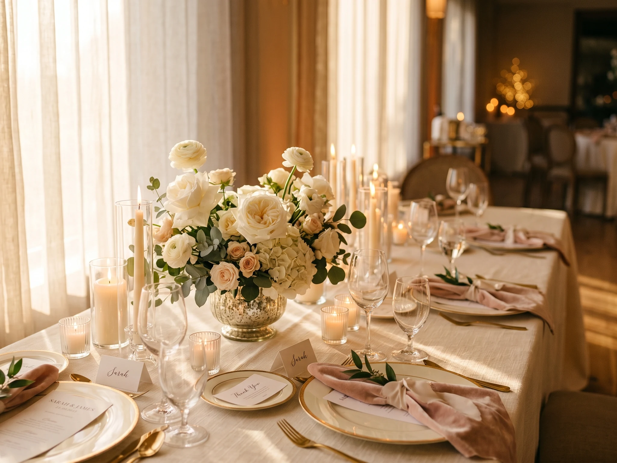 Elegant wedding reception table